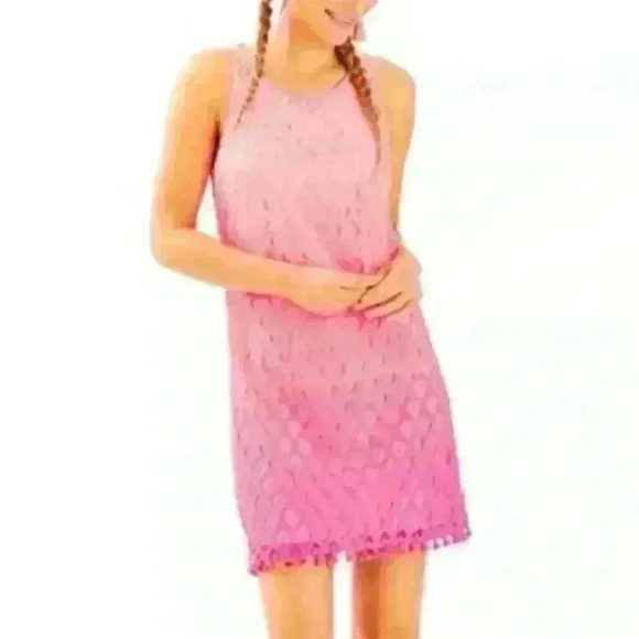 Lilly Pulitzer Dragonfruit Pink Ombre Marquette Shift Dress X Small - Picture 1 of 15